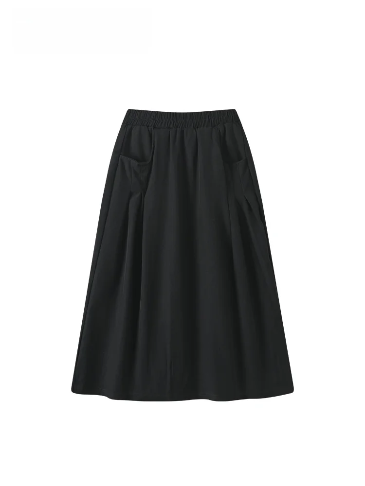 

Юбка трапециевидной формы с высокой талией для женщин больших размеров, модная осенне-зимняя новинка для похудения, модное осенне-зимнее волокно из полиэфирного волокна