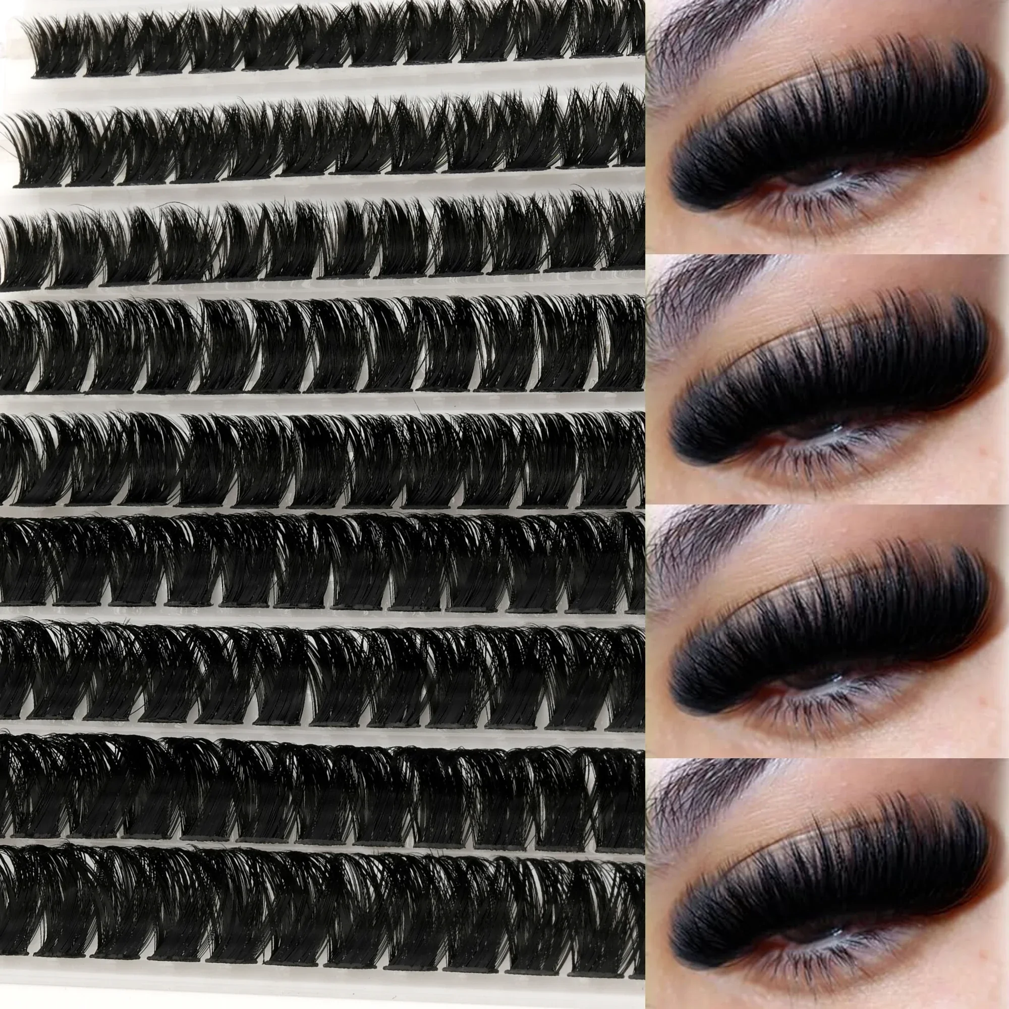 160D D Curl Cluster Lashes Faux Mink Individual False Eyelashes Fluffy Thick DIY Lash Extensions Mixed Length