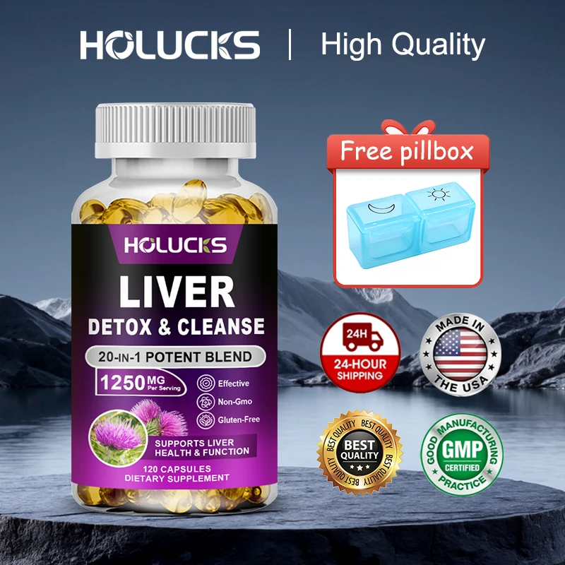 

Organic Liver Detox & Cleanse Capsules, with Milk Thistle, Support Gentle Detox, Improves Energy, Metabolism & Overall Wellness