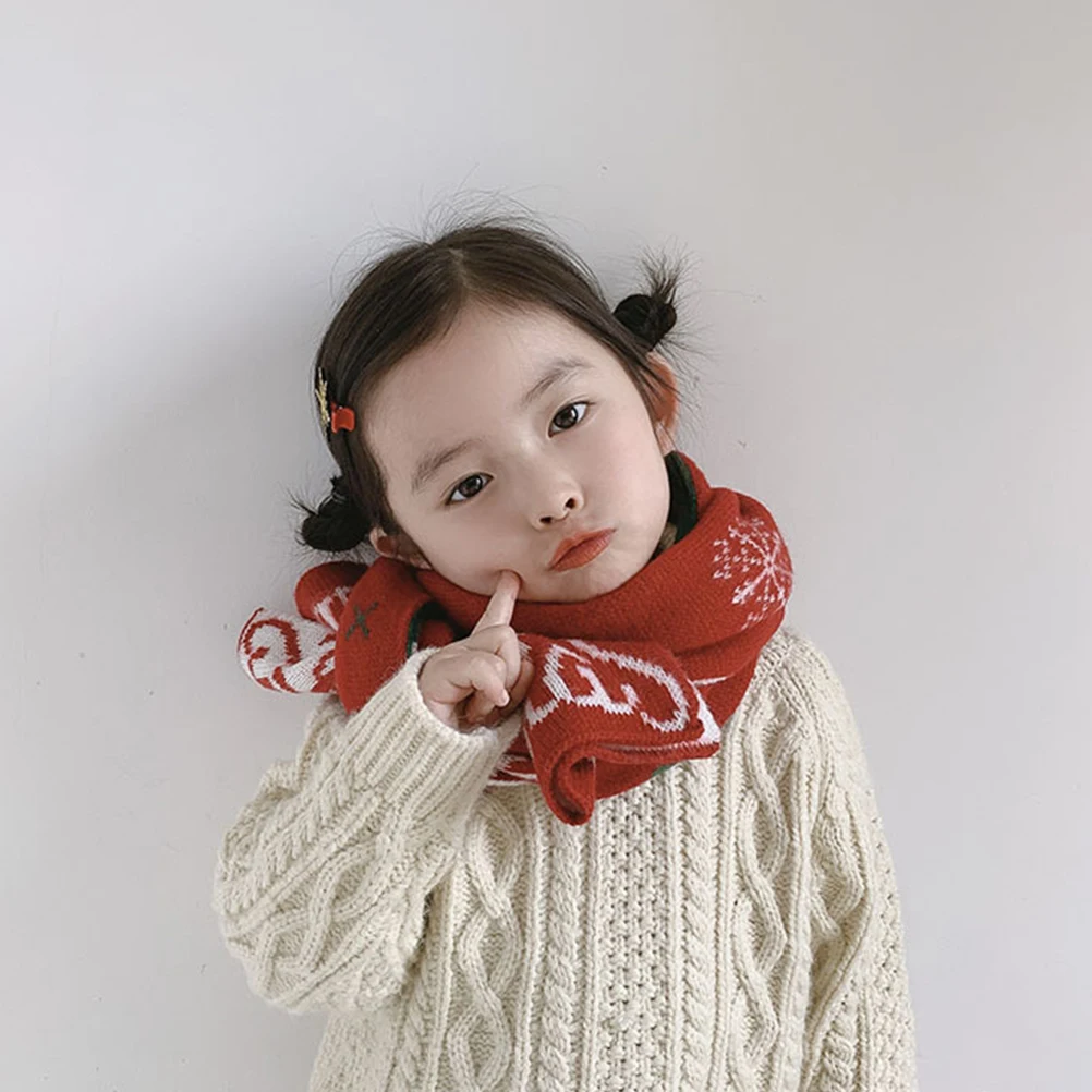 

Parent Child Scarf Gift Box Cotton Knit Winter Autumn Holiday Scarves Christmas Design Warm Flexible