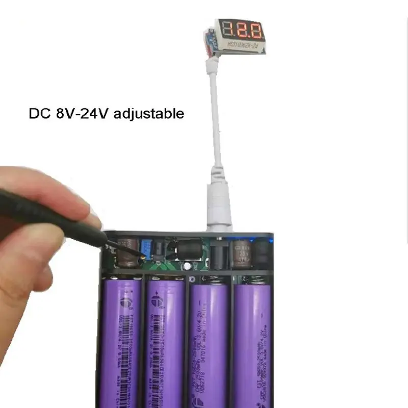 4x 18650 Battery Storage Box USB for DC 8V-24V DIY for Case