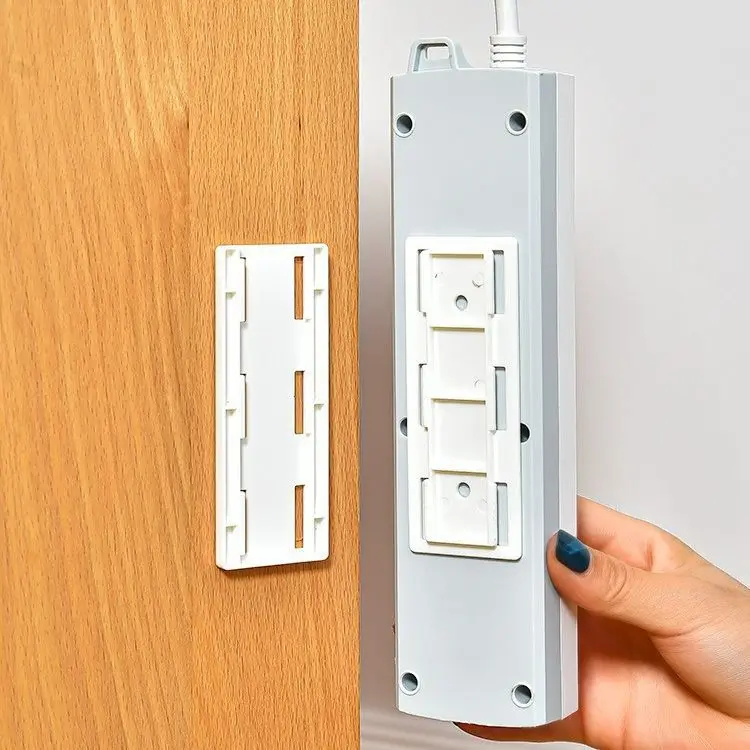 1/3/5/10 Pcs Self-Adhesive Desktop Socket Fixer Cable Organizer Wall Hanging Plug-in Removable Fixer Home Office Accessories