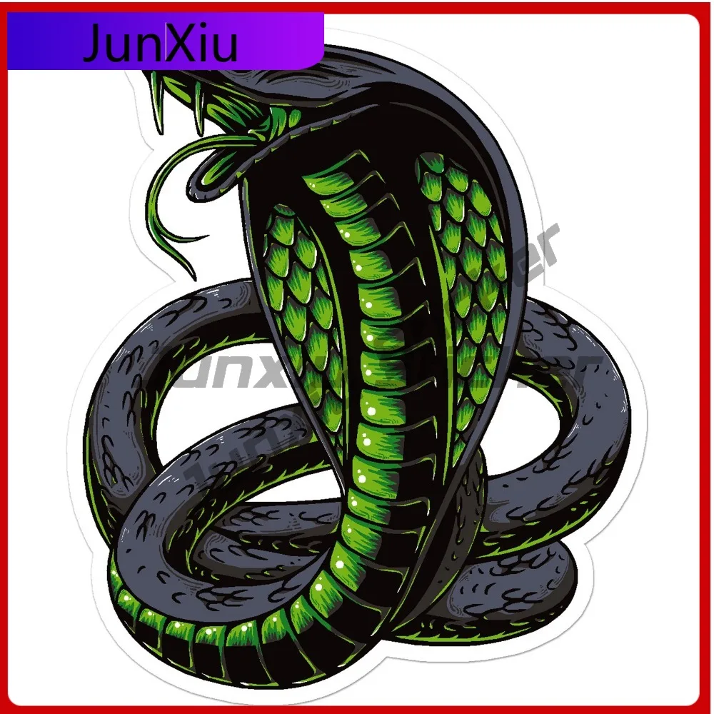 Cobra Green Snake Eye Catching Premium Durable Classic Laptop Decal Waterproof Vinyl Car Window Bumper Auto Exterior Gift