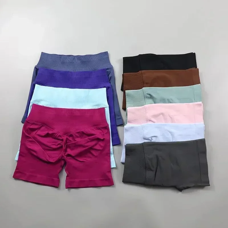 Sports Shorts Low Ribbed Band Yoga Shorts Seamless Scrunch Bum Workout Gym Shorts Booty Stretch Fitness Clothes Running Shorts image 3