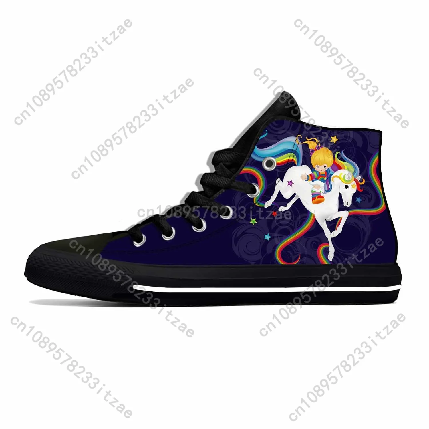 Brite Anime Cartoon Manga Comic Rainbow Fashion Casual Cloth Shoes High Top Lightweight Breathable 3D Print Men Women Sneakers