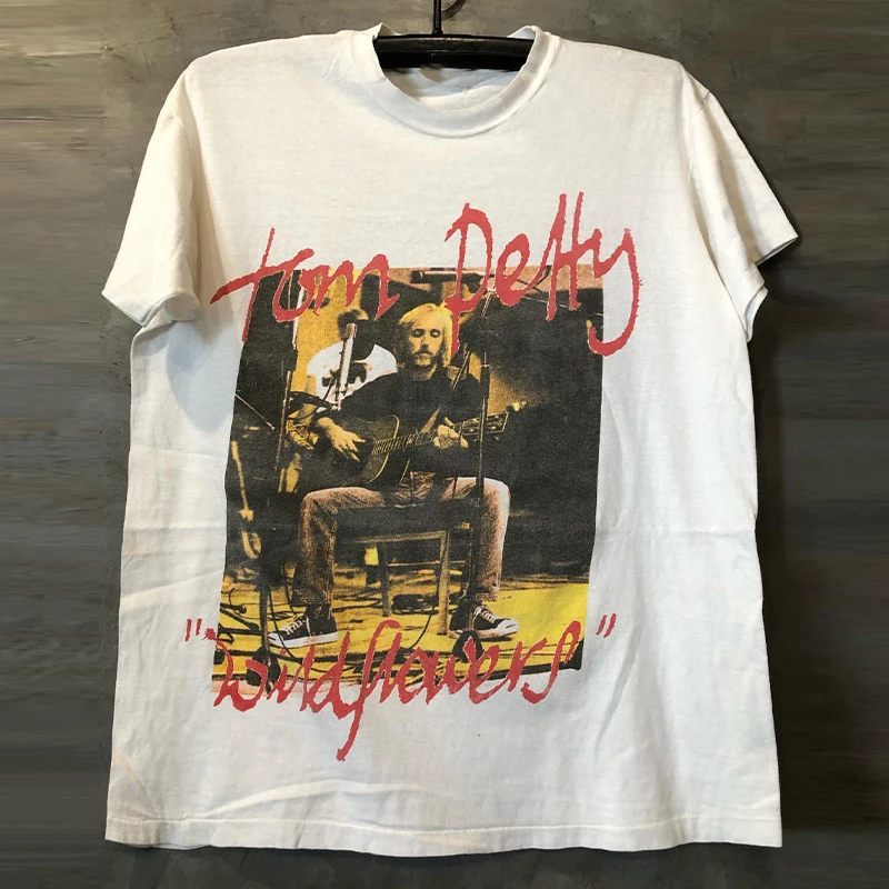 

Летняя футболка Tom Petty Tom Petty Rock с коротким рукавом и винтажным трендом, мужская и женская повседневная свободная футболка