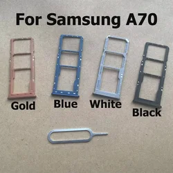 For Samsung Galaxy A70 Sim SD Card Tray Adapter Chip Holder Slot Socket Drawer Repair Parts With Card Pin