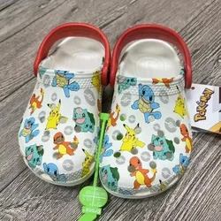 ond Kawaii sandały z dziurami Pikachu Squirtle Charmander kapcie sandały Eva Anime domowe buty na plażę letnie kapcie prezenty dla dzieci