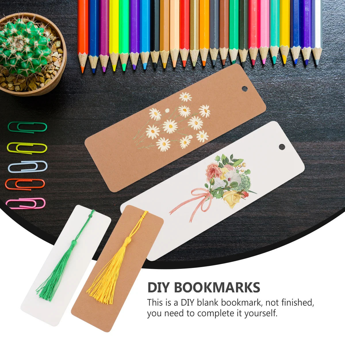 

Craft Paper Bookmark Production Set Bookmarks Stationery Textile with Tassel