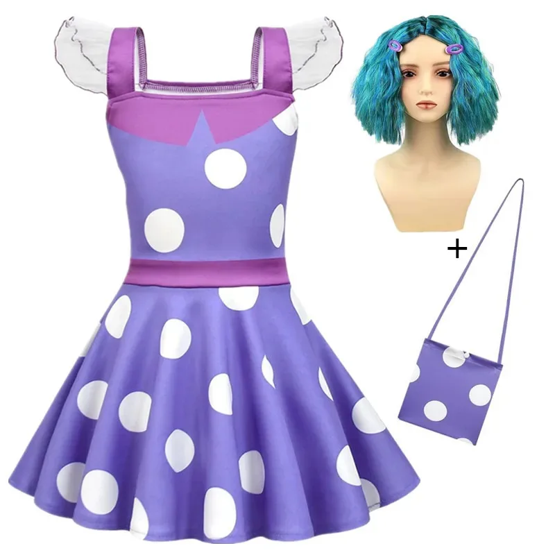 2025 New Cosplay Envy Costumes Kids Dress Costume Cartoon Movie Inside 2 Out 2 Child Girls Halloween Party Dress Kids Summer Str