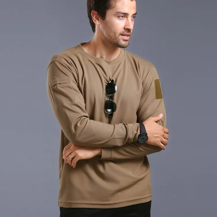 

Long-sleeved Men's Round Neck Quick-drying Base Outdoor Training Work T-shirt Foreign Military Tactical T-shirt