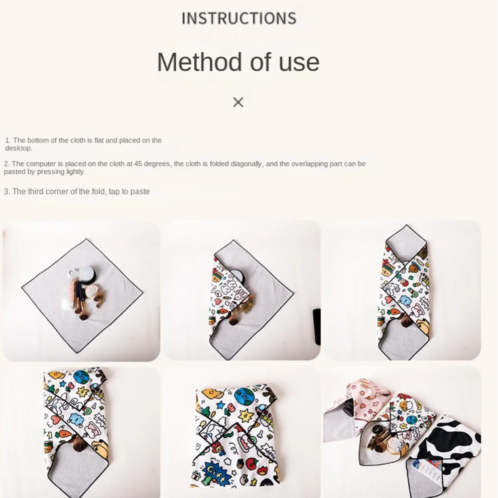 Reusable Folding Cosmetic Bag Digital Computer Photographic Equipment Accessories Camera Protective Cover Cow Waterproof