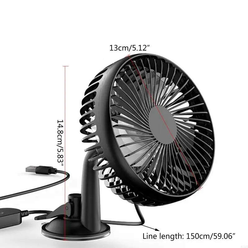 92MD 12V-24V USB аккумуляторная присоска 3-скоростной вентилятор для автомобиля, кухни, дома, на открытом воздухе
