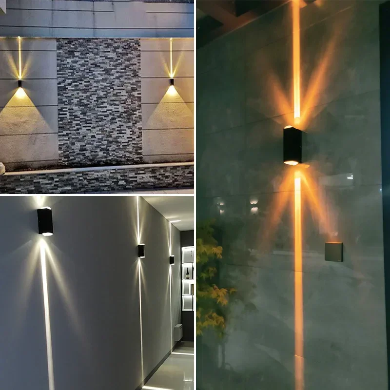 Modern Aluminum 6W 10W Outdoor LED Wall Lamp 220V Waterproof Porch Light Garden Decoration