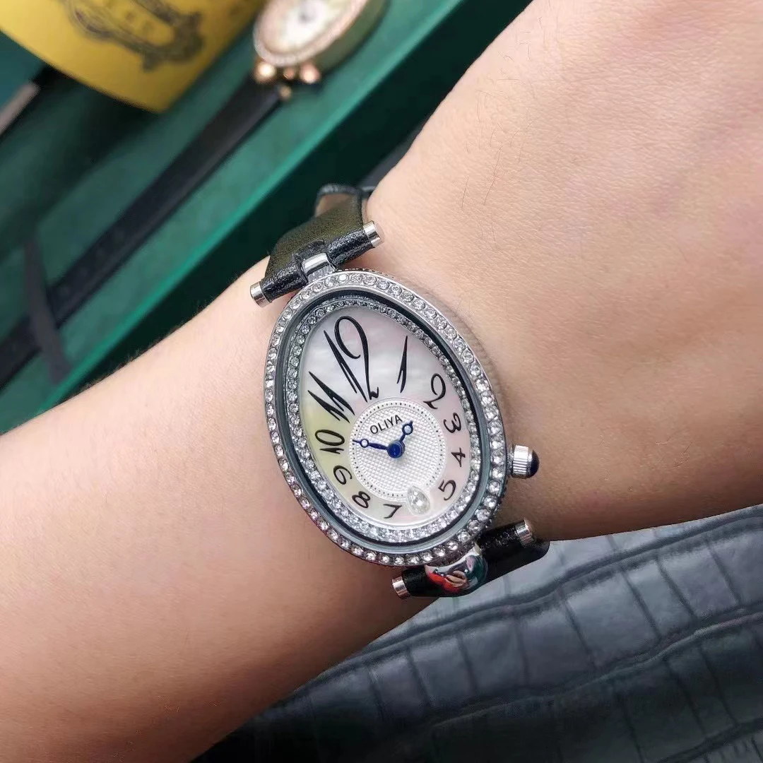 Light luxury queen series ladies watch diamond-encrusted craft waterproof durable leather strap business sapphire ladies watch