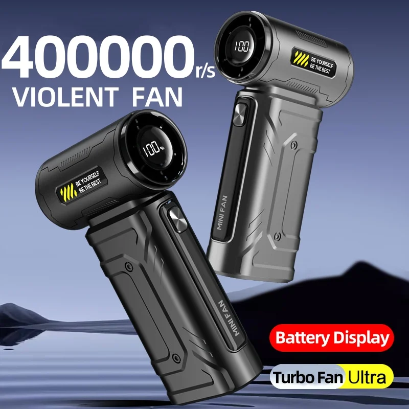 

400000RPM Violent Fan Dust Blowing Brushless Ultra Turbo Fan Jet Battery Display High-Speed Handheld Powerful Blower Low Noise