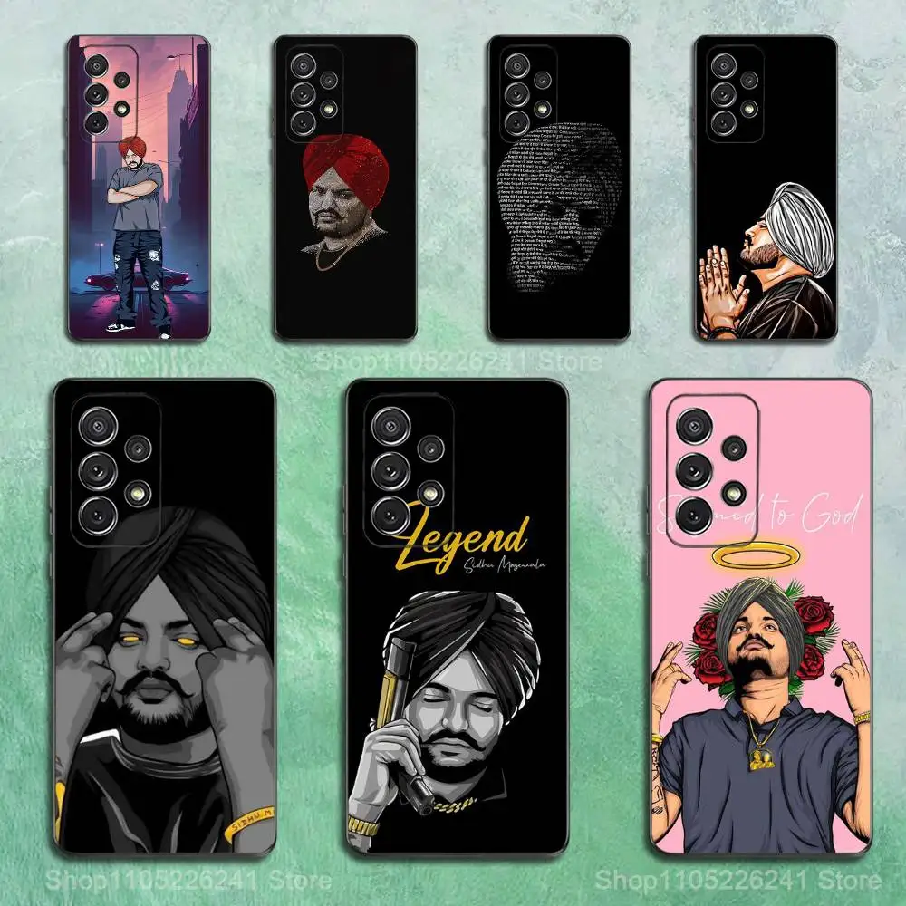 

S-Sidhu M-Moose W-Wala Phone Case For Samsung S9,S10,S20,S10,S21,S25,S24,S23,Ultra,FE,Plus,Lite,Soft Silicone Black Cover