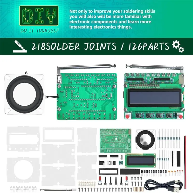 A60F-FM Radio Kit,DIY Soldering Projects Radio For Learning Teaching STEM Education Ideal Gift For Family And Friends