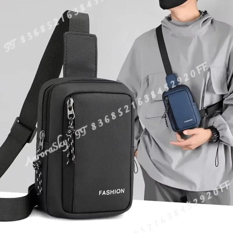 Men Casual Solid Color Crossbody Bag Oxford Cloth Shoulder Messenger Bag Male Travel Satchel Handbag for Boys Black 2023