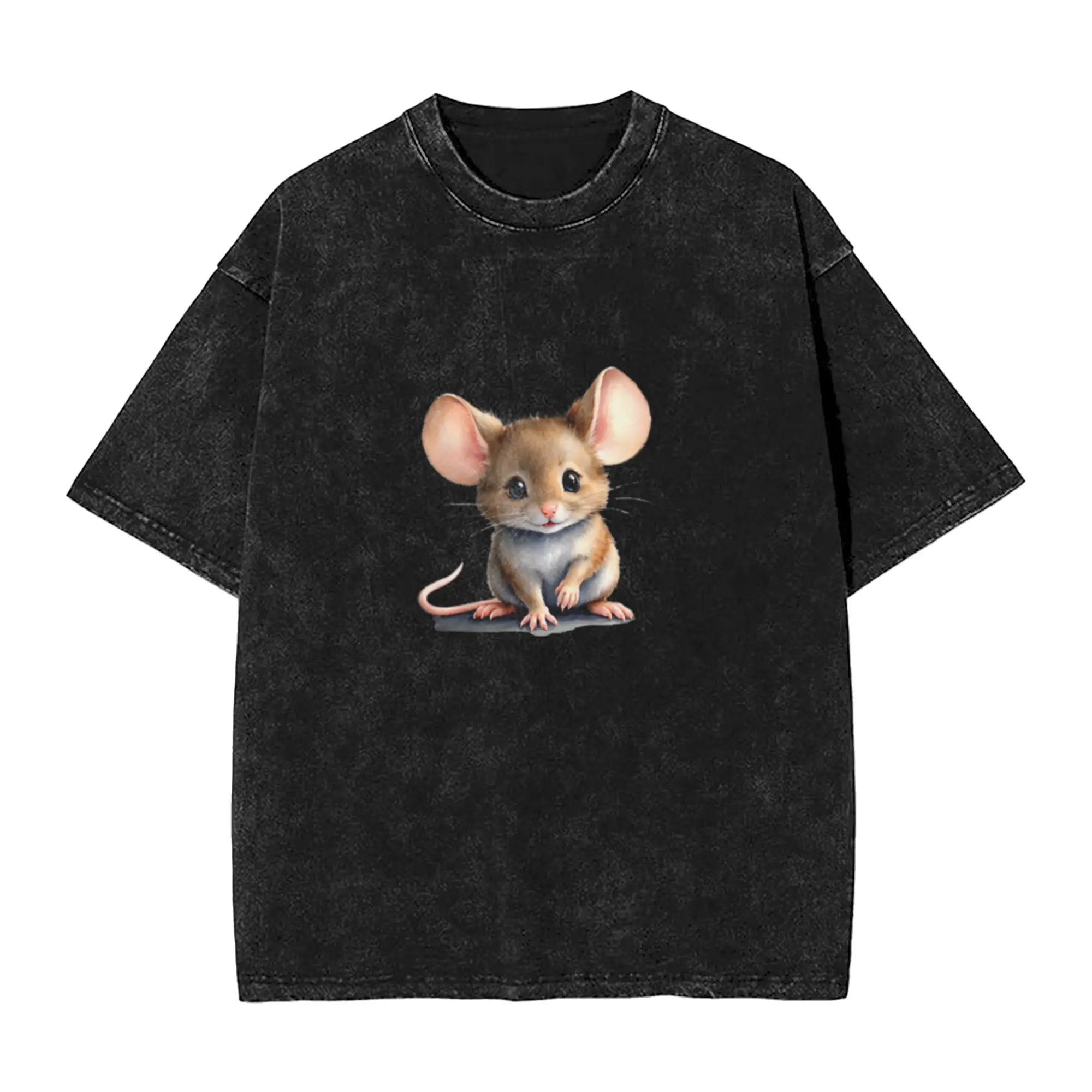 Vibrant Watercolor Mouse  Classic Trendy A Vintage Oversized Cotton Unisex T-Shirts