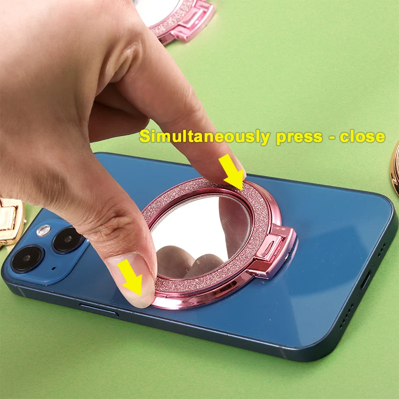 New Mirror Glitter Finger Ring Phone Grip Holder , Round Bling Holde for iPhone 12 13 14 15 pro max Samsung bracket stand holder