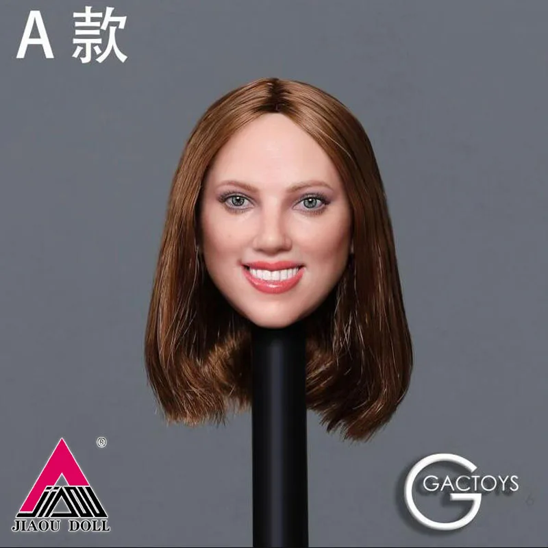 

1/6 Female Smiley Head Carving Scarlett Johansson Head Carving for 12 inch Action figure body Model