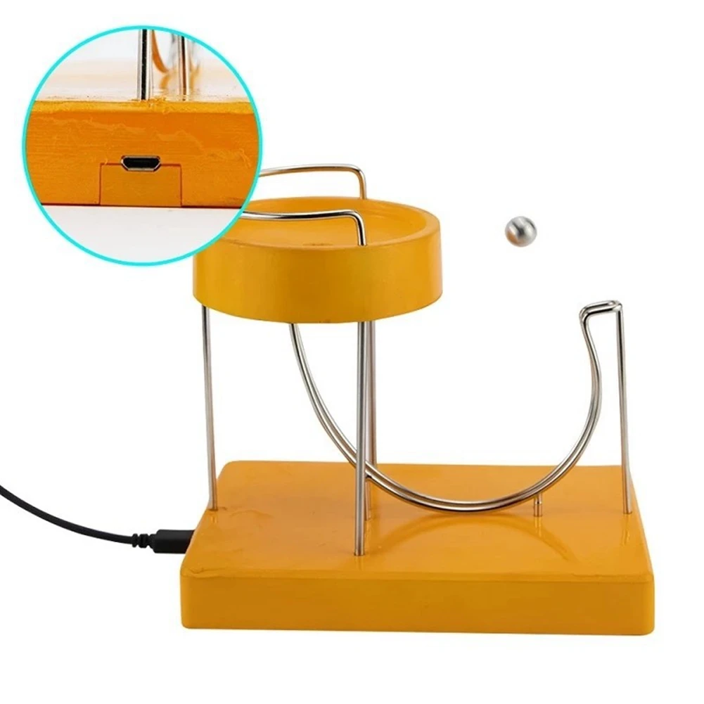 (ABLP) Kinetic Art Perpetual Movement Machine Kinetic Art Motion Inertial Metal Automatic Creative Jumping Table Toy Yellow