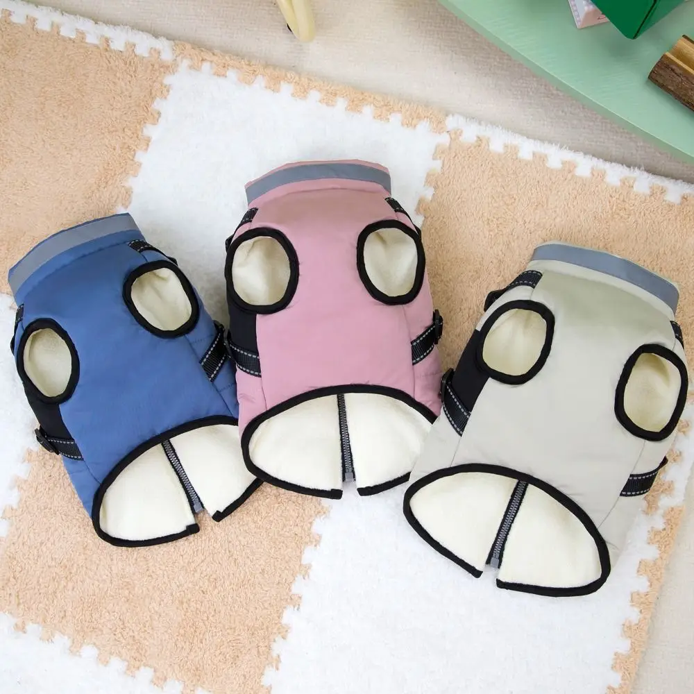 Chaqueta cálida ajustable para perros, impermeable, cálida, a prueba de viento, ropa para cachorros, cremallera con arnés, abrigo acolchado para mascotas, ropa de invierno