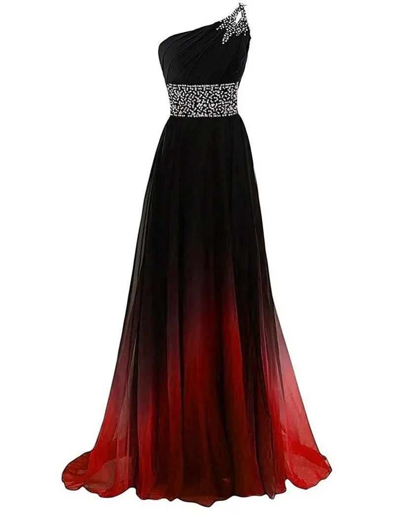 Elegant One Shoulder ชุดเพื่อนเจ้าสาว2022คริสตัล Sequined Sleeveless Prom ชุดสำหรับงานแต่งงาน4สี Robe De Soriee