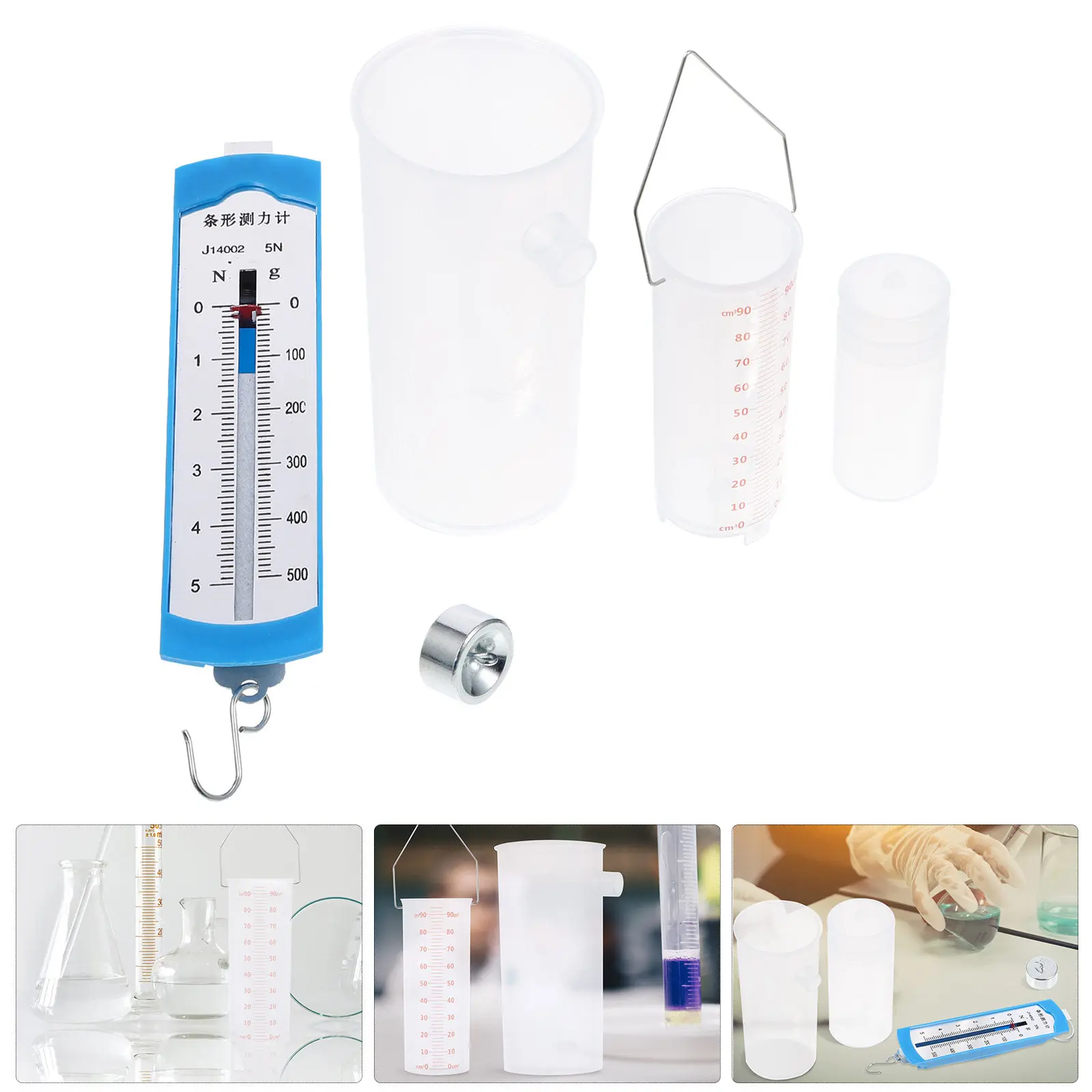 

1 Set Archimedes Principle Experiment Demonstrator with Spring Dynamometer & Overflow Cup, Buoyancy Principle Physics Teaching