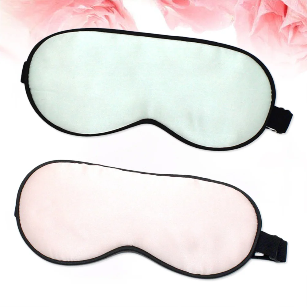 

2 шт. Шелковая маска для глаз Легкая моющаяся тени для сна Для женщин Мужчин Детей Удобная горячая холодная терапия Путешествия Домашний отель Использование Твердые