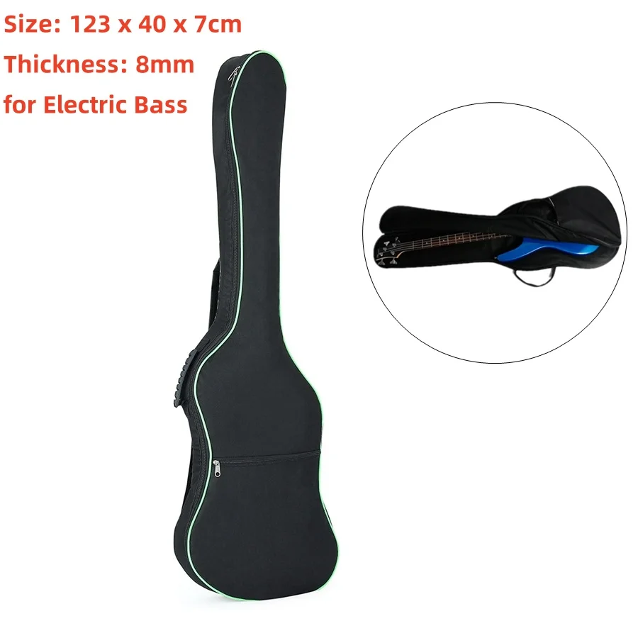 39-48 Zoll Oxford Stoff Pad 8-10mm Baumwolle Verdickung Doppel Riemen E-gitarre E-bass Fall, wasserdichte Abdeckung Rucksack – Detail 30