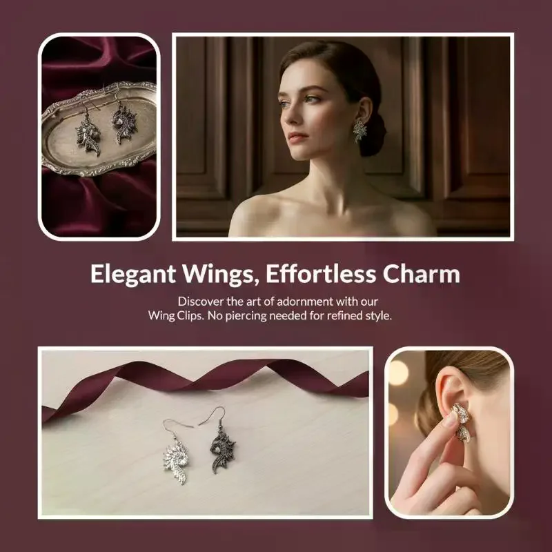 Chic Lightweight Long Wing Stud Earrings Women Alloy Design Ideal for Party Gifts
