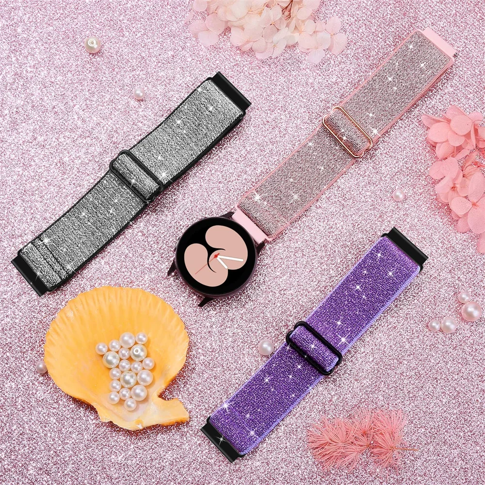 Elastic Shiny strap For Samsung Galaxy Watch 7/6/5/pro/3/4/Active 2 20/22mm Bohemian Pride bracelet Huawei GT 5-4-3-2-e band2026