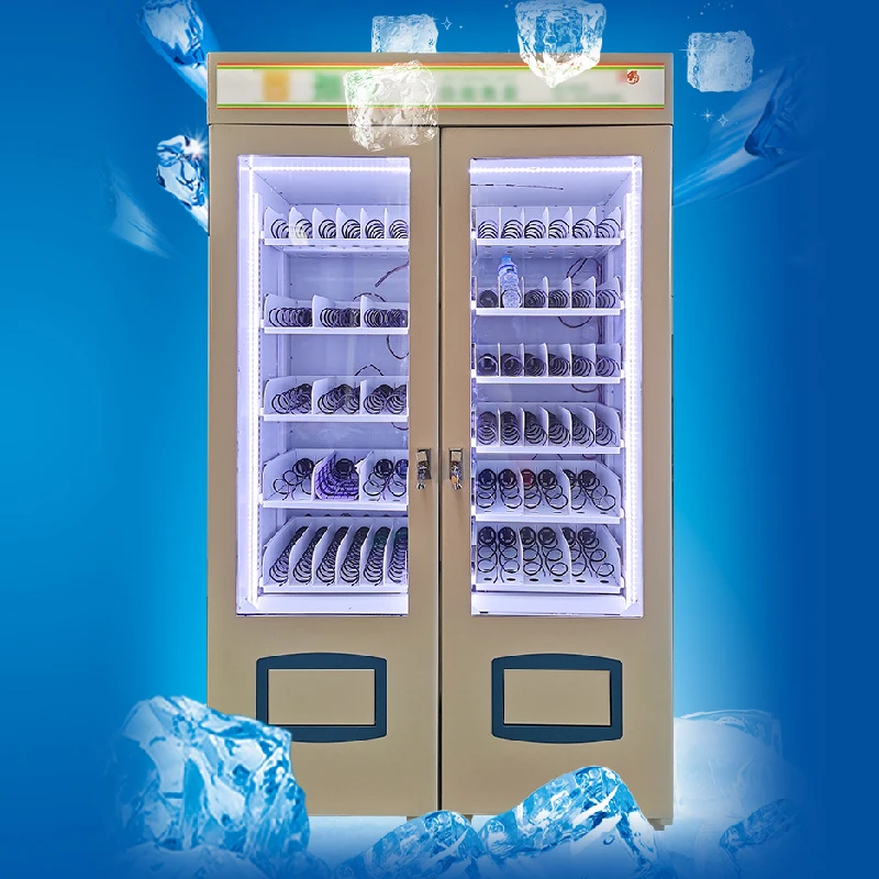 Customized Drink Snack Vending Combo Touch Screen Ads Vending Machine