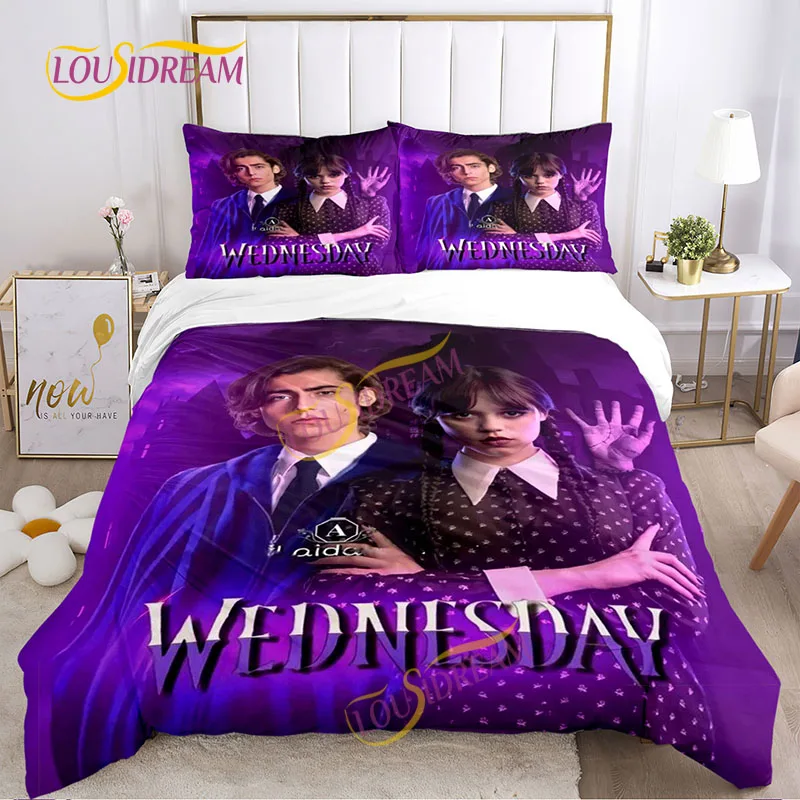 3D Print Custom Picture Bedding Set Wednesday Addams Print Set Family Pillowcase Bedroom Game Gift Jenna Ortega Duvet Set