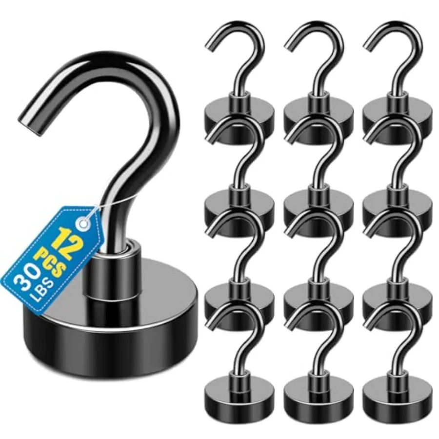 Magnetic Hooks, Cruise Essentials 2026, Pack-30LBS Heavy Duty Strong Magnet Hook for Cruise Cabin, Refrigerator Fridge, Ship, C