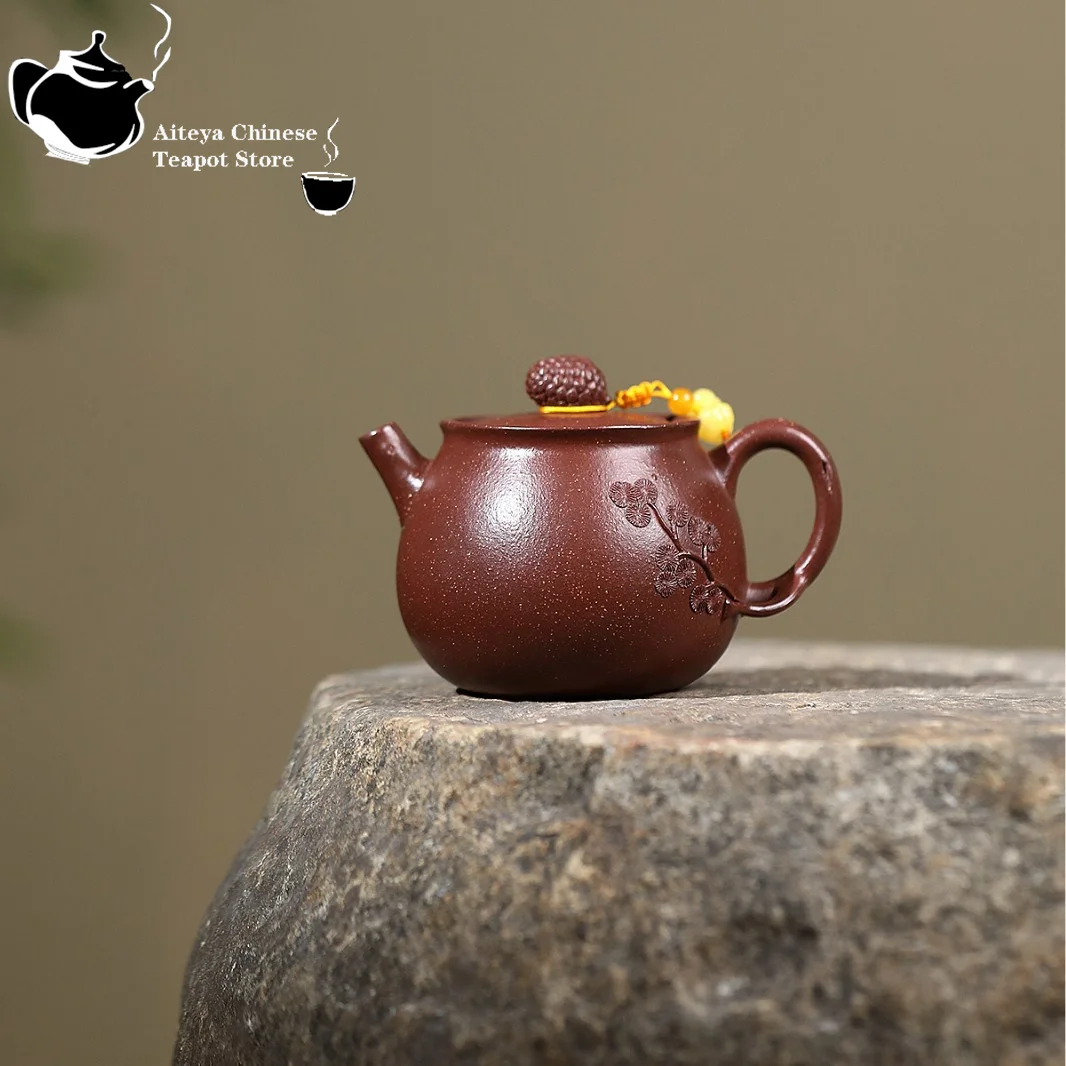 Yixing purple clay teapot, original ore, purple jade, gold sand, pine cones, high stone ladles, Kung Fu tea set, Chinese teapot