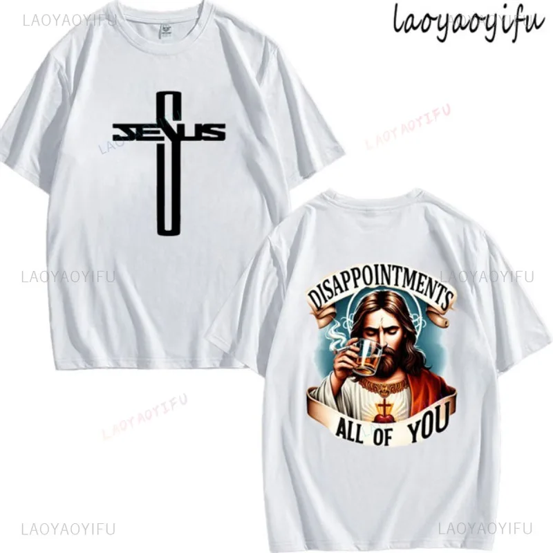 

Disappointments All of You Jesus Theme Print 100%Cotton Men's Women's T-shirt Summer Casual Breathable Short Sleeve O-Neck Tee