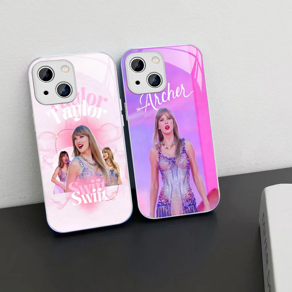 Singer T-Taylor S-SwiftS Phone Case Tempered Glass For Iphone 14 13 12 11 Pro Mini XS MAX 14Plus X XS XR Fundas