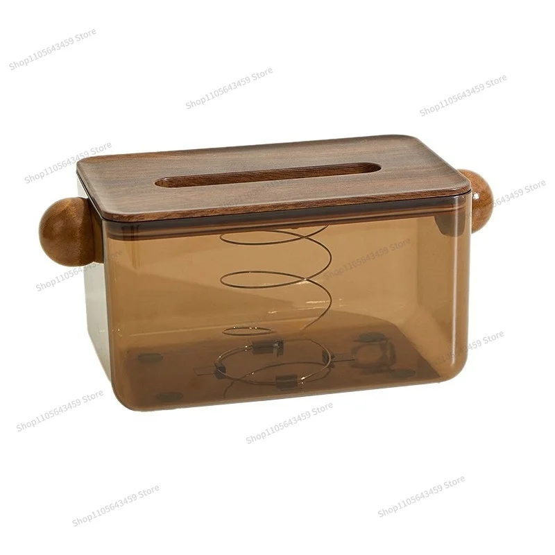 Suitable for medieval style tissue boxes, living room desktop solid wood paper boxes, retro high-end decorations