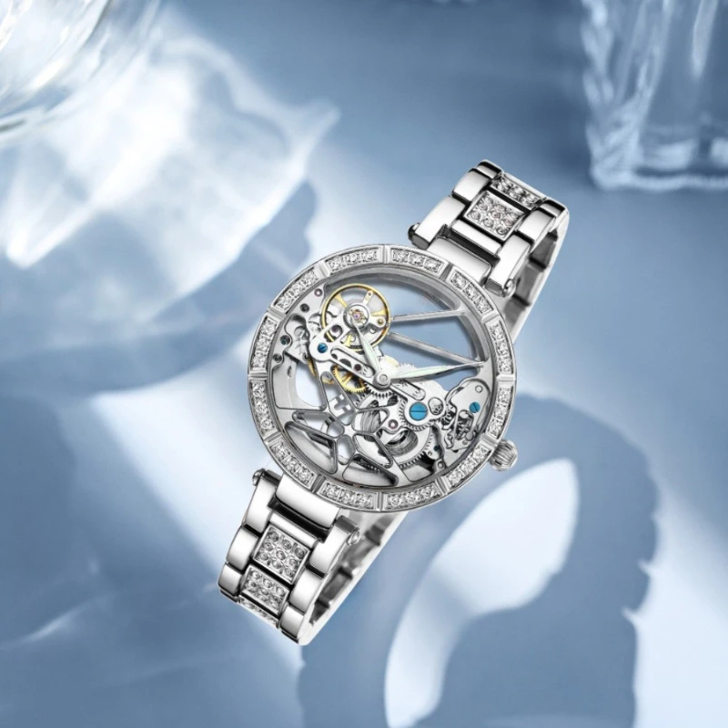 Luxury Elegant Ladies Watch Automatic Mechanical Leather Student Waterproof Fashion Trend Simple Casual Waterproof Quartz Watch