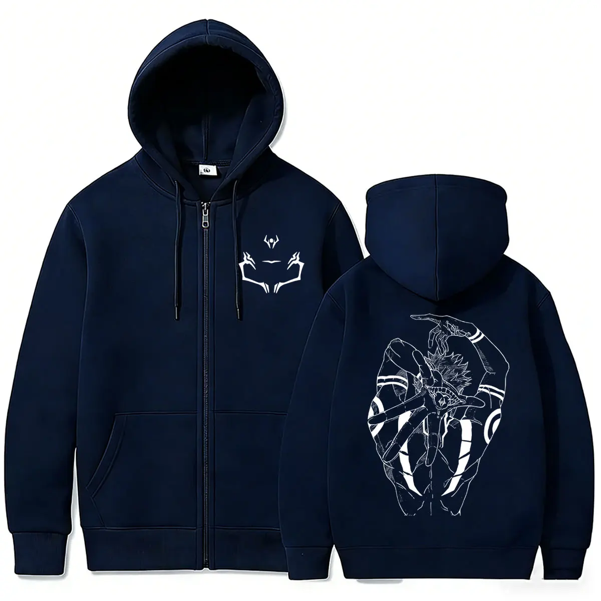 Anime Jujutsu Kaisen Itadori Yuji Ryomen Sukuna Reißverschluss-Hoodie für Männer und Frauen Lässige Übergroße Zip-Up-Jacke Manga Harajuku Mantel – Detail 4