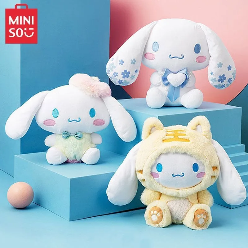 

MINISO Популярный продукт Sanrio Aurora Tie Dye плюшевая кукла удобная на ощупь Cinnamoroll мультфильм милый очаровательный подарок на день рождения