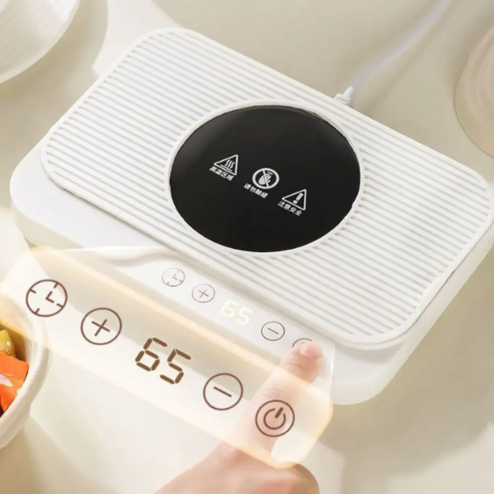 Touch Panel Electric Cup Heating Coaster Adjustable 8 Gear Temperature with Silicone Pad Mug Warmer Fast Heating Timing