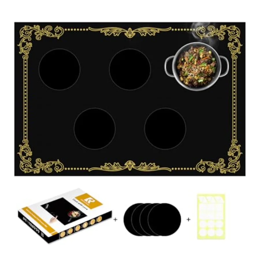 

Large Nly-Enhanced Silic Induction Cooktop tector Cover Stove Mat 20.4"0.7" ic 300°C (572°F) Heat-Resnt er Boost Compatible Pre