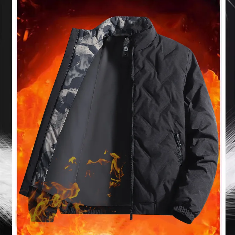 Winter Men Down Jacket Short Style White Duck Down Warm Stand Collar Down Coat  puffer jacket men  пуховик мужской зима JK-220