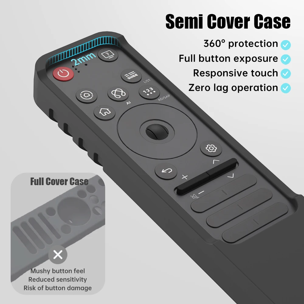 SIKAI Silicone Case for LG MR25GA Magic Remote Compatible with 2025 LG OLED Smart TV AI-C5/B5/G5/M5 Series Remote MR25GA Case