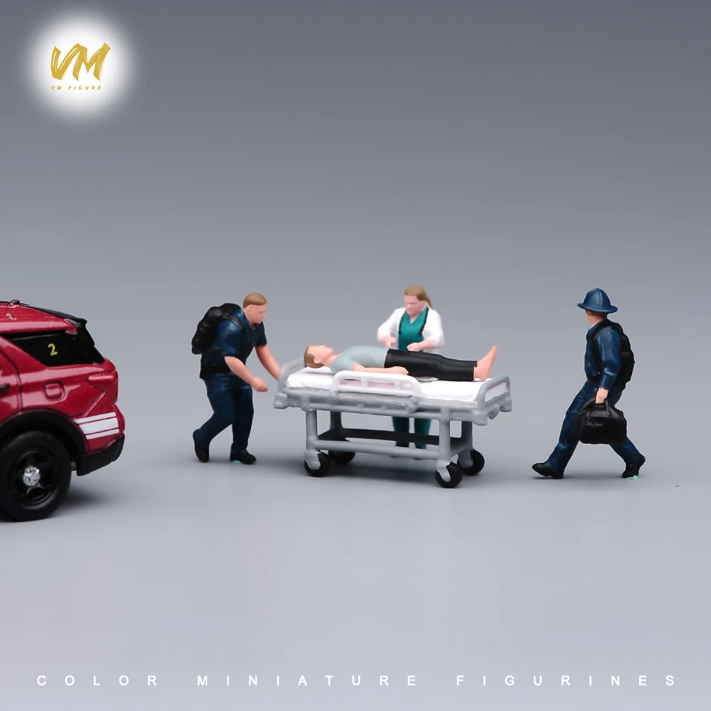 

Окрашенные миниатюрные фигурки 1/87, 1/64, 1/43, 1/24, 1/18: Спасательная команда, носилки, врачи, медперсонал, пациенты, фигурки для сцен экстренных ситуаций, реквизит для кукольных диорам
