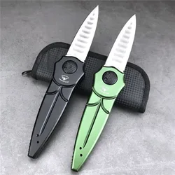 2 Colors EDC Hand Tools Pocket Folding Knife D2 Blade Aviation Aluminum Alloy 6061 Handle Outdoor Cutting Knives Tools Gifts